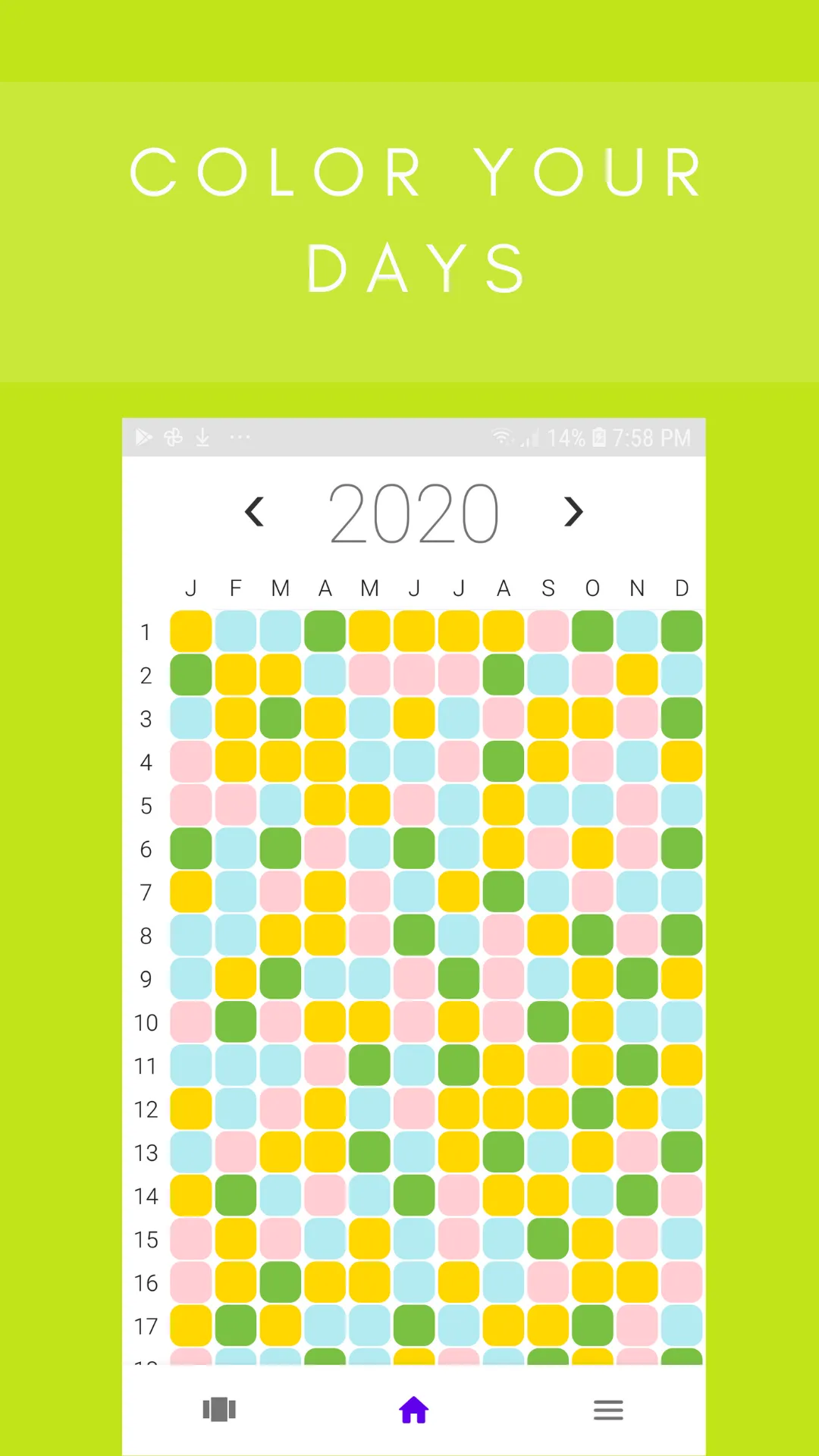 Color My Day - Year In Pixels  | Indus Appstore | Screenshot