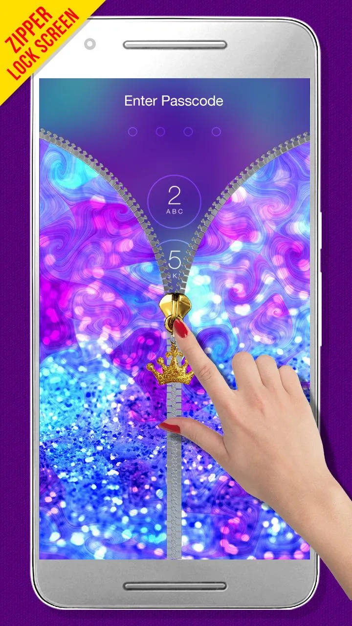 Glitter Zipper Lock Screen | Indus Appstore | Screenshot