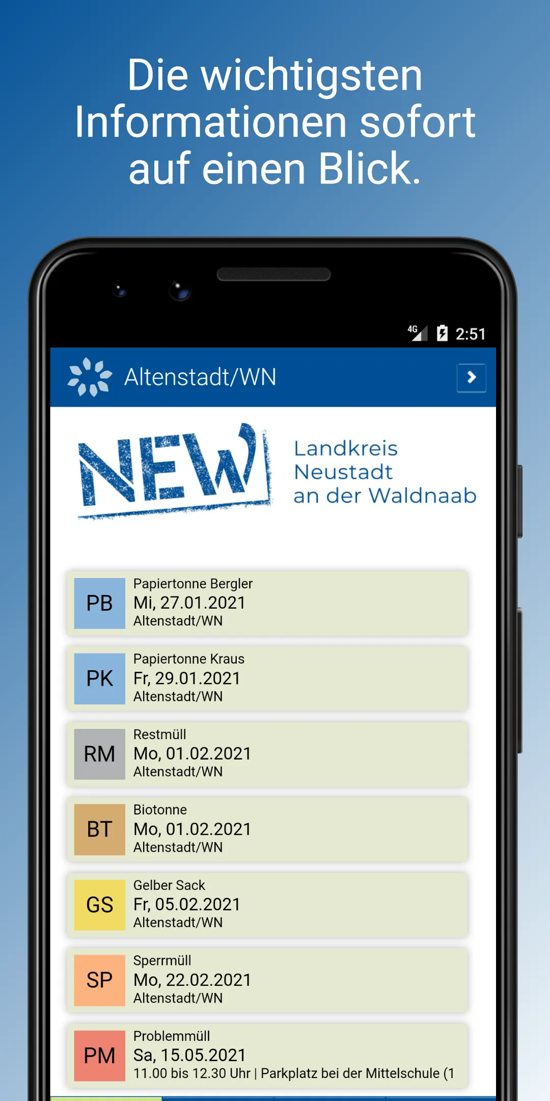 Neustadt / Waldnaab Abfall-App | Indus Appstore | Screenshot