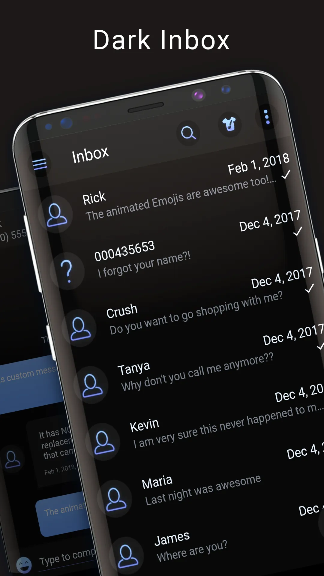 Cool black messenger theme | Indus Appstore | Screenshot