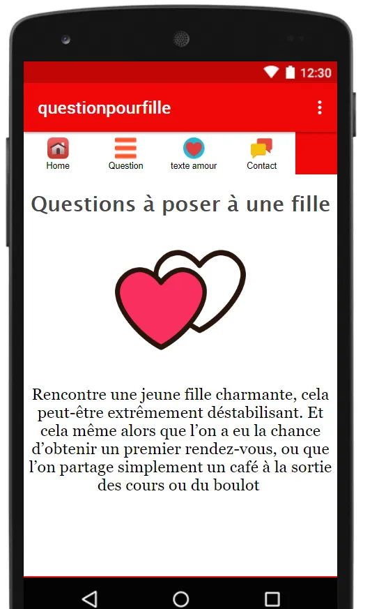 Question a poser a une fille | Indus Appstore | Screenshot