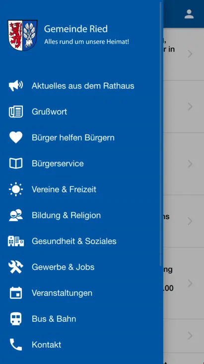 Gemeinde Ried | Indus Appstore | Screenshot