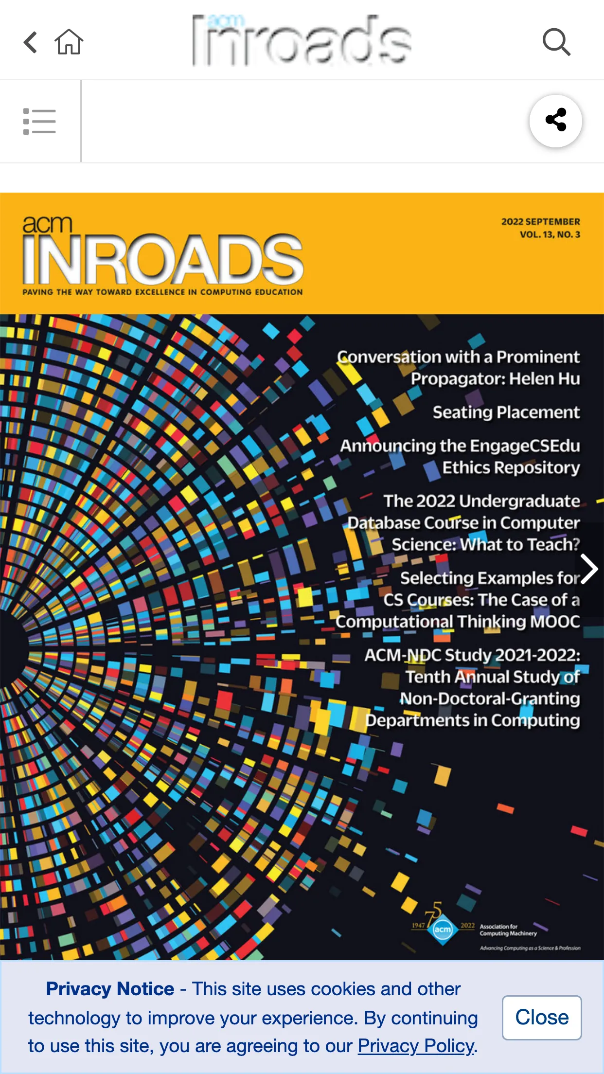 ACM Inroads Magazine | Indus Appstore | Screenshot