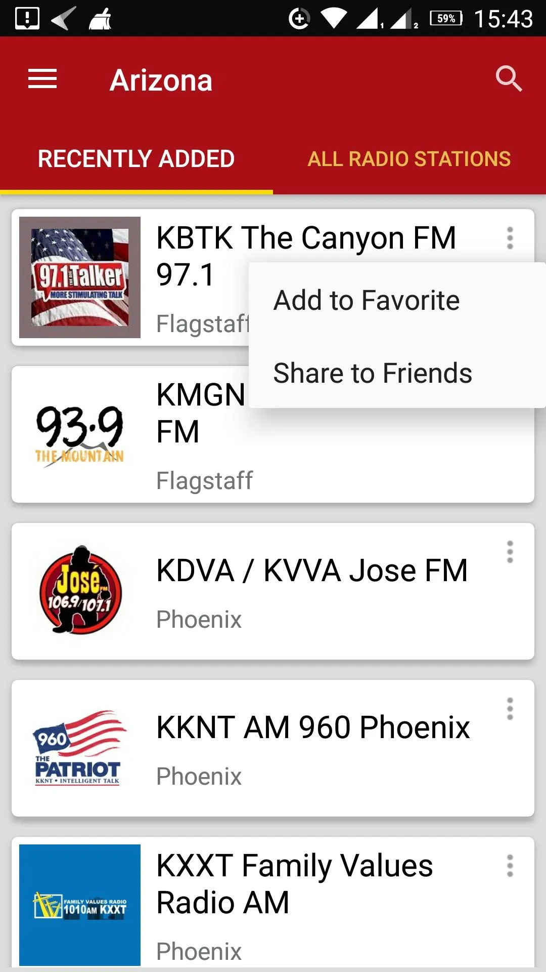 Arizona Radio Stations - USA | Indus Appstore | Screenshot