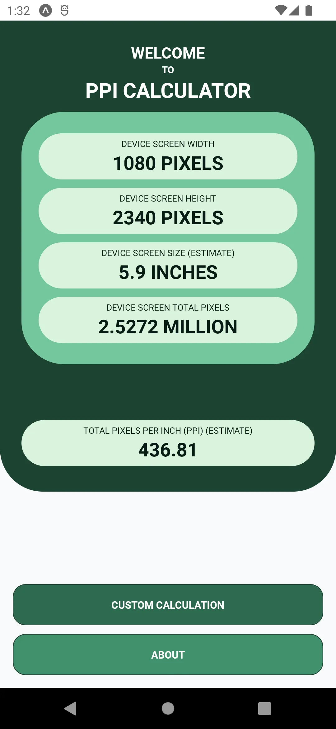 PPI Calculator | Indus Appstore | Screenshot