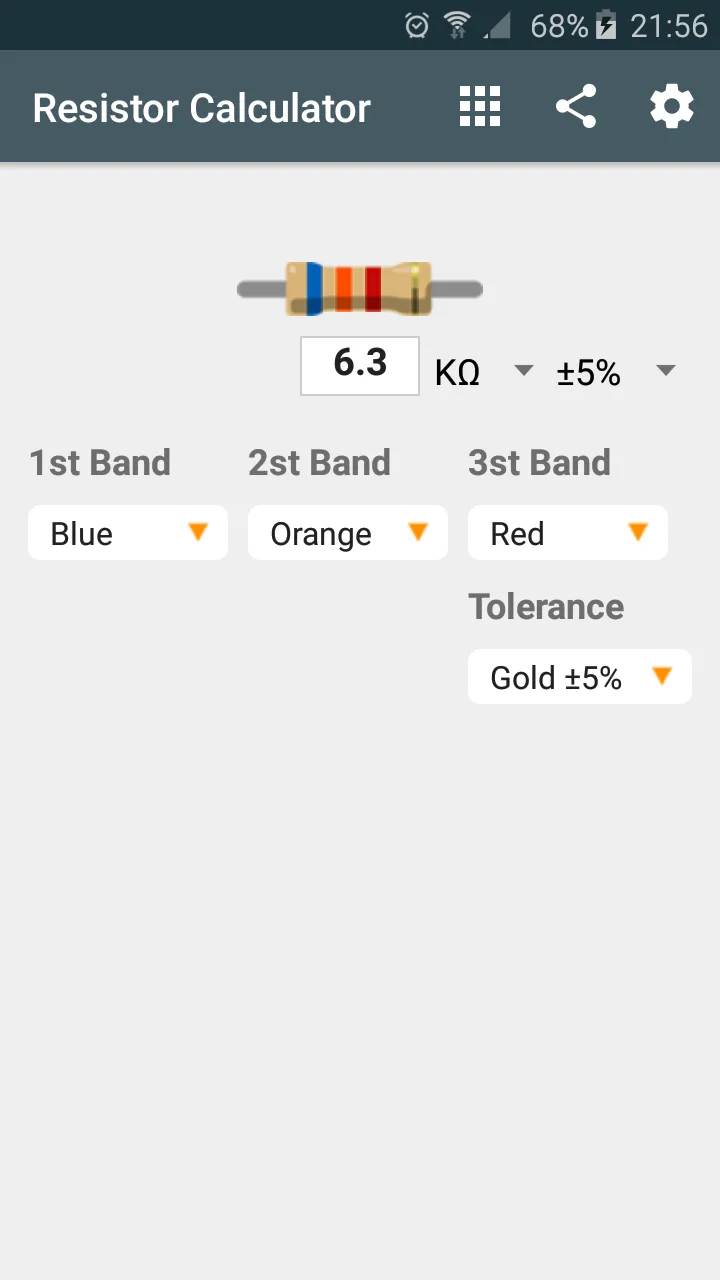 Resistor calculator/reader (TT | Indus Appstore | Screenshot