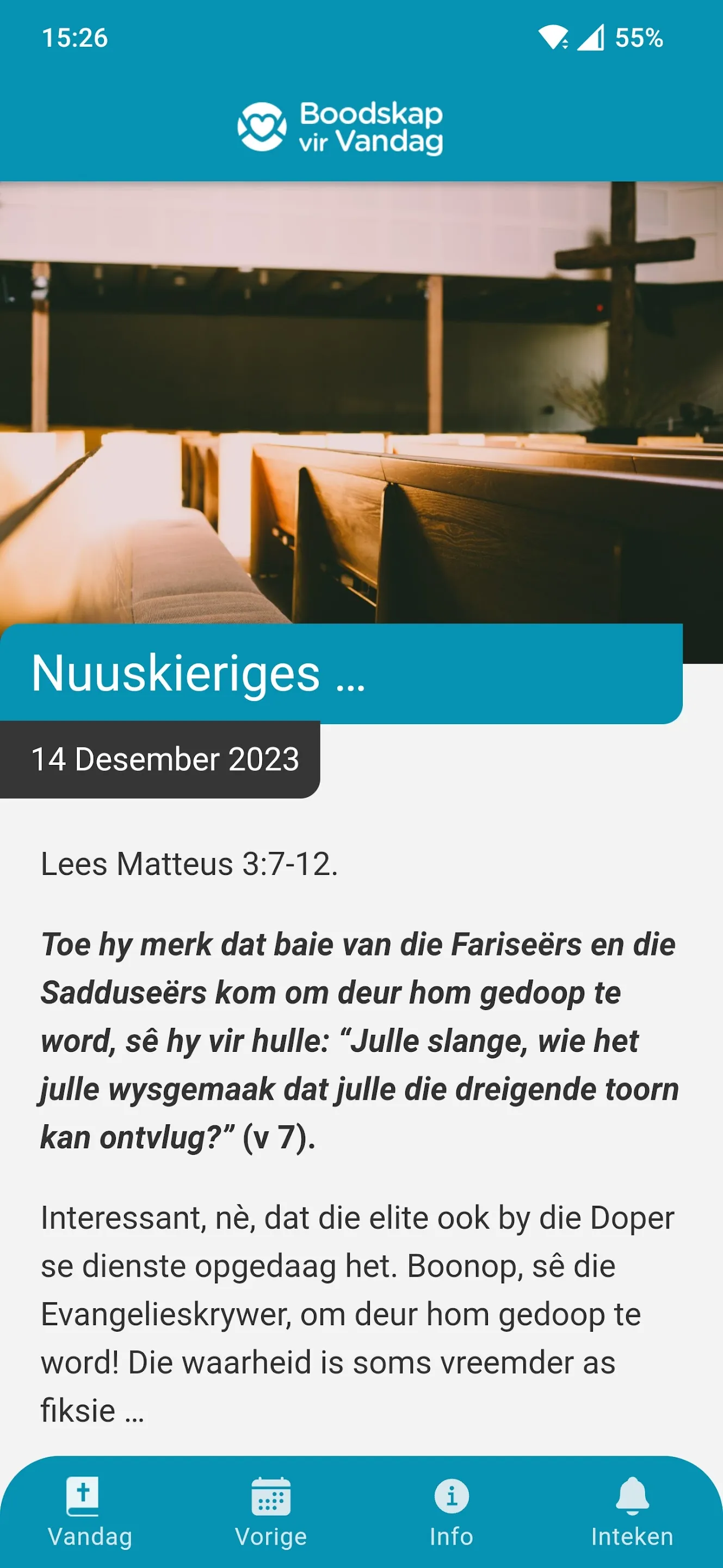 Boodskap vir Vandag | Indus Appstore | Screenshot