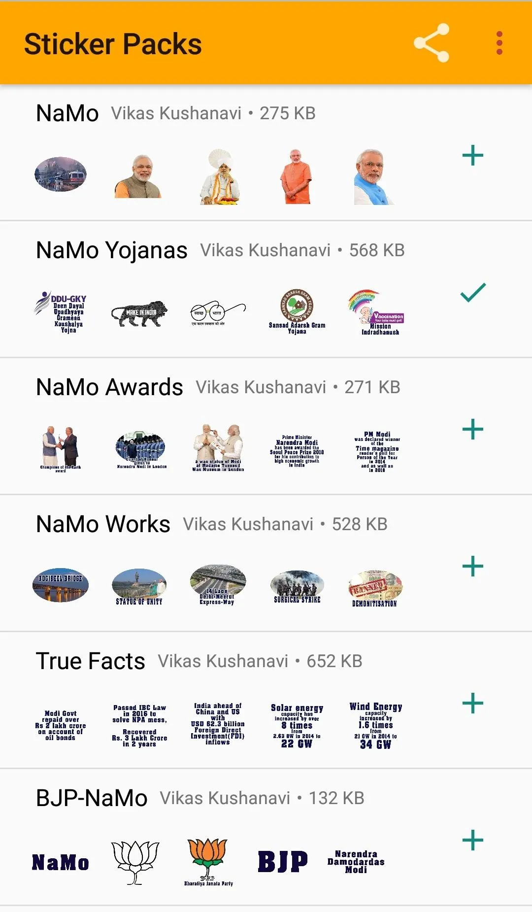 NaMo Stickers for Whatsapp | Indus Appstore | Screenshot