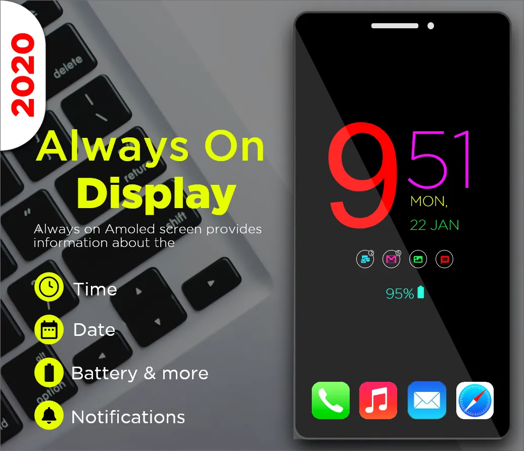 Always on Display Clock Analog | Indus Appstore | Screenshot