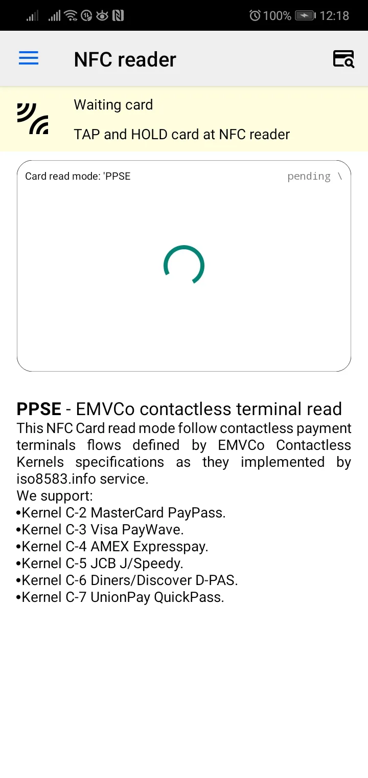 iso8583.info NFC reader | Indus Appstore | Screenshot