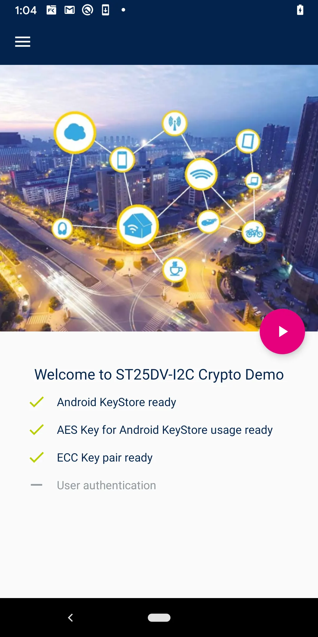 ST25DV-I2C CryptoDemo | Indus Appstore | Screenshot