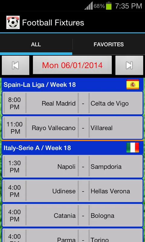 Football Fixtures: Live Scores | Indus Appstore | Screenshot