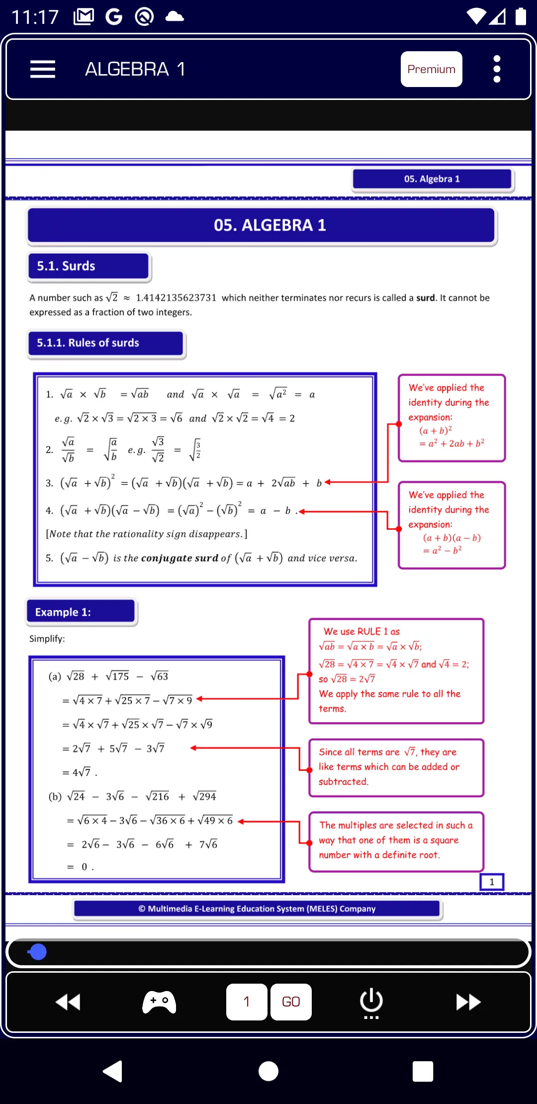 Algebra 1 Pure Math | Indus Appstore | Screenshot