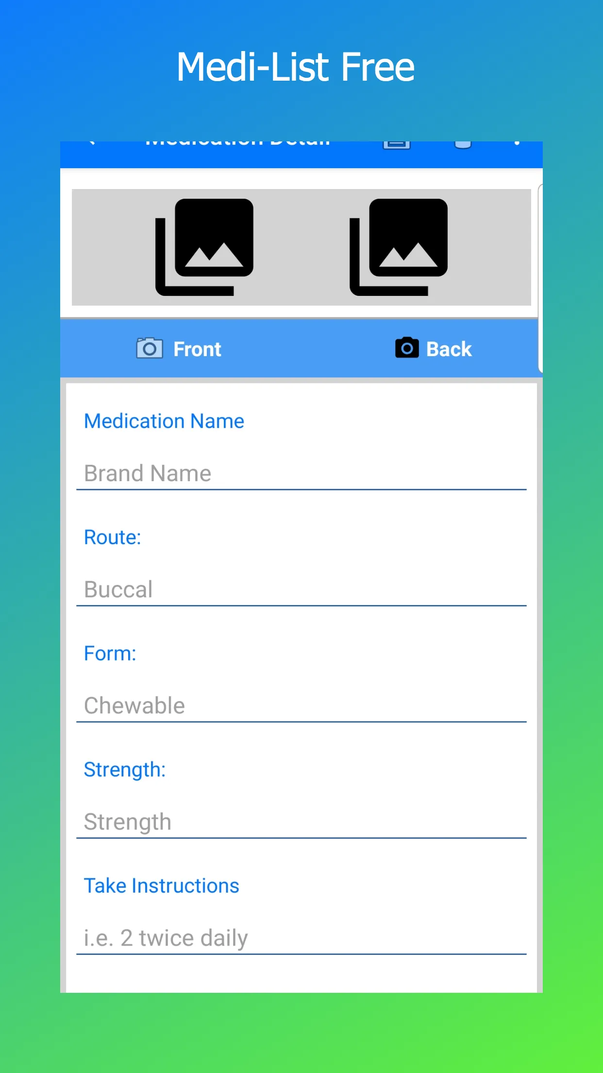 Medi-List Medication List | Indus Appstore | Screenshot