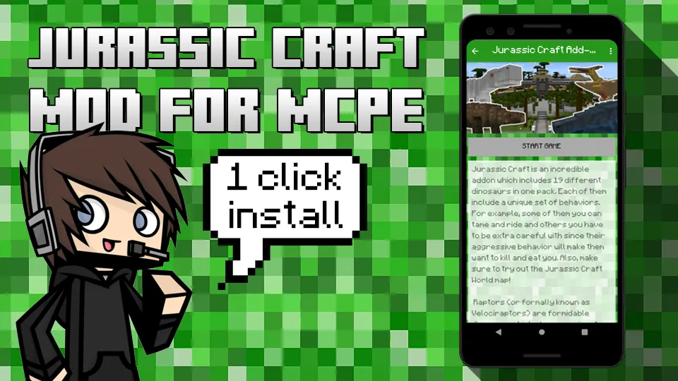 Jurassic Craft Mod for MC Pock | Indus Appstore | Screenshot