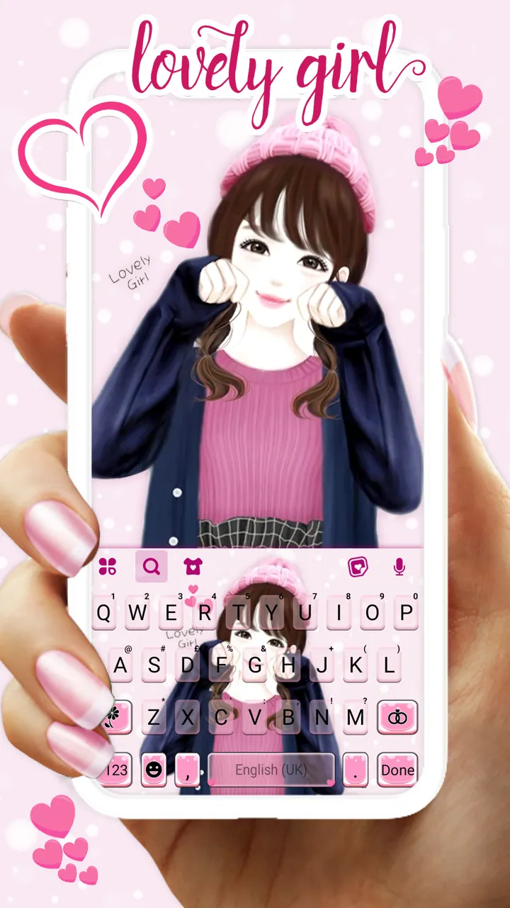 Lovely Cute Girl Keyboard Back | Indus Appstore | Screenshot