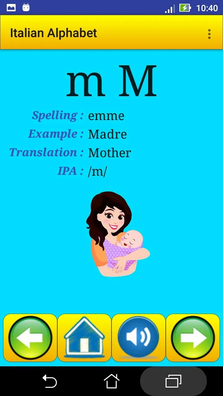 italian alphabet for students | Indus Appstore | Screenshot