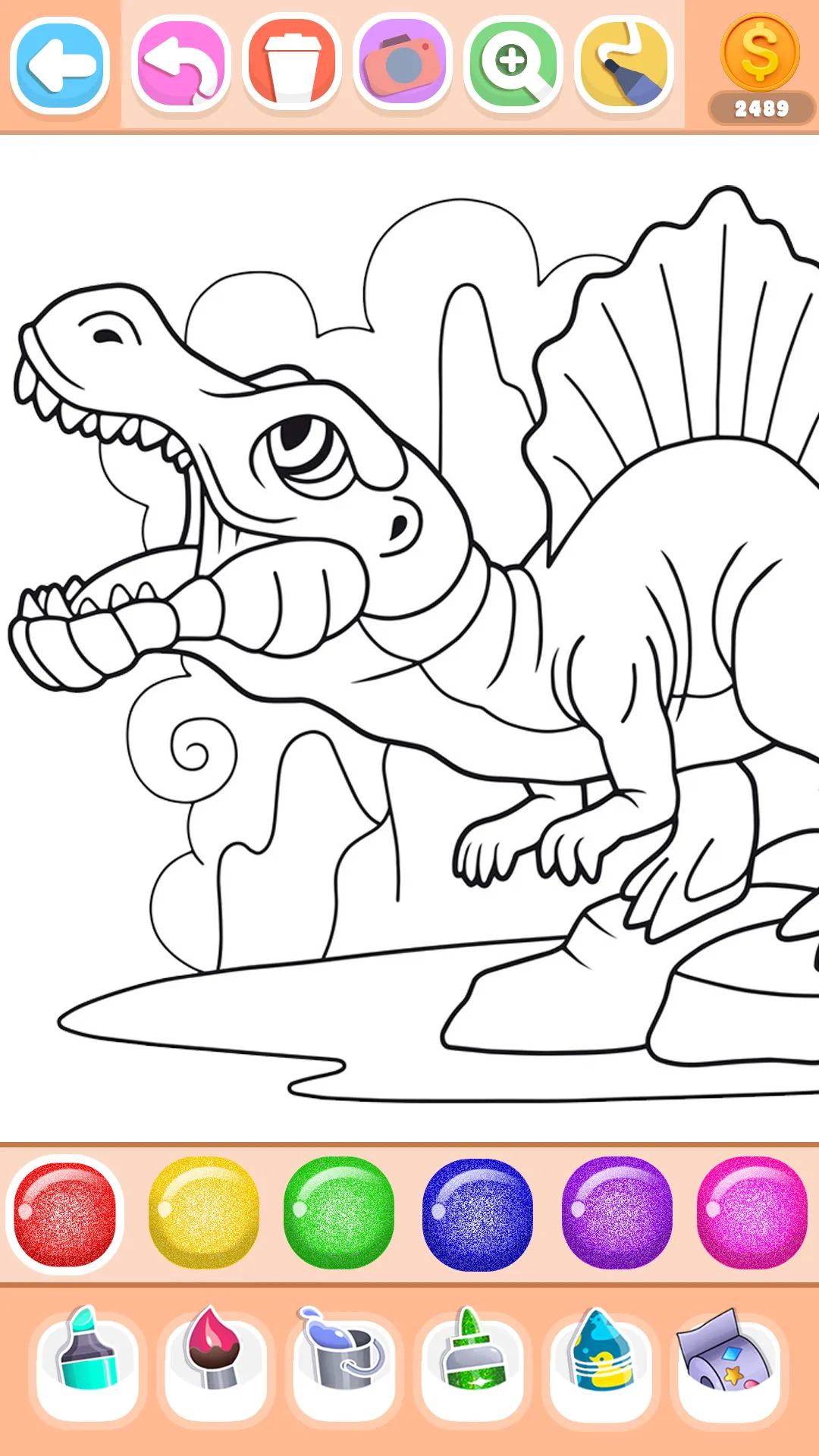 Dinosaur Coloring Book Glitter | Indus Appstore | Screenshot