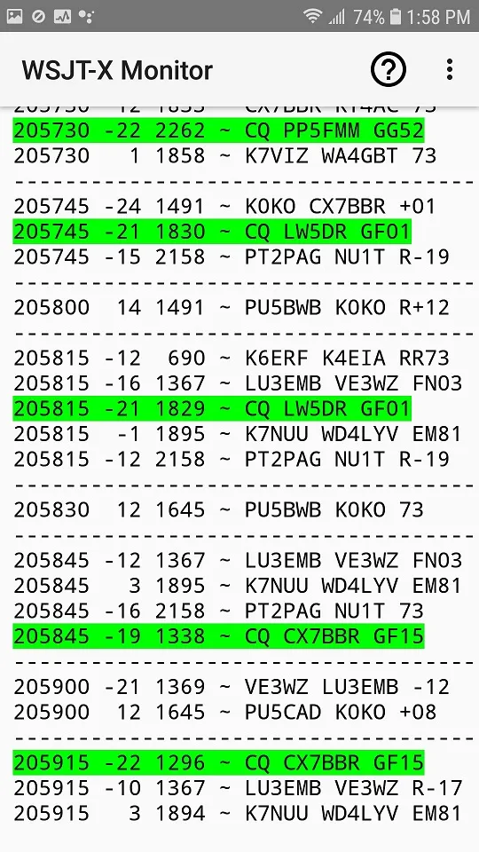 WSJT-X Monitor | Indus Appstore | Screenshot