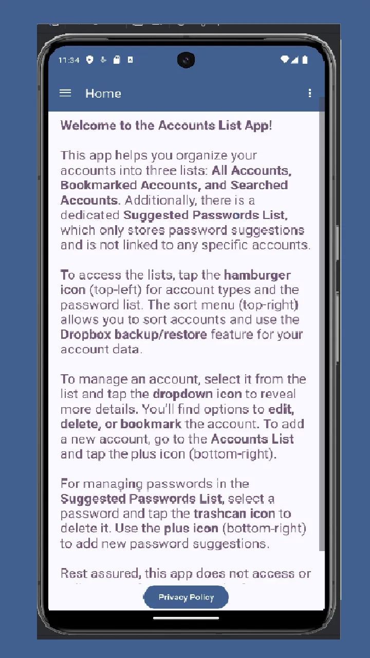 Accounts List | Indus Appstore | Screenshot