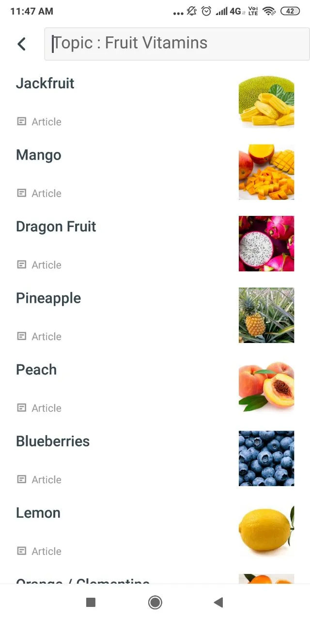 Fruits Vegetables Vitamins | Indus Appstore | Screenshot