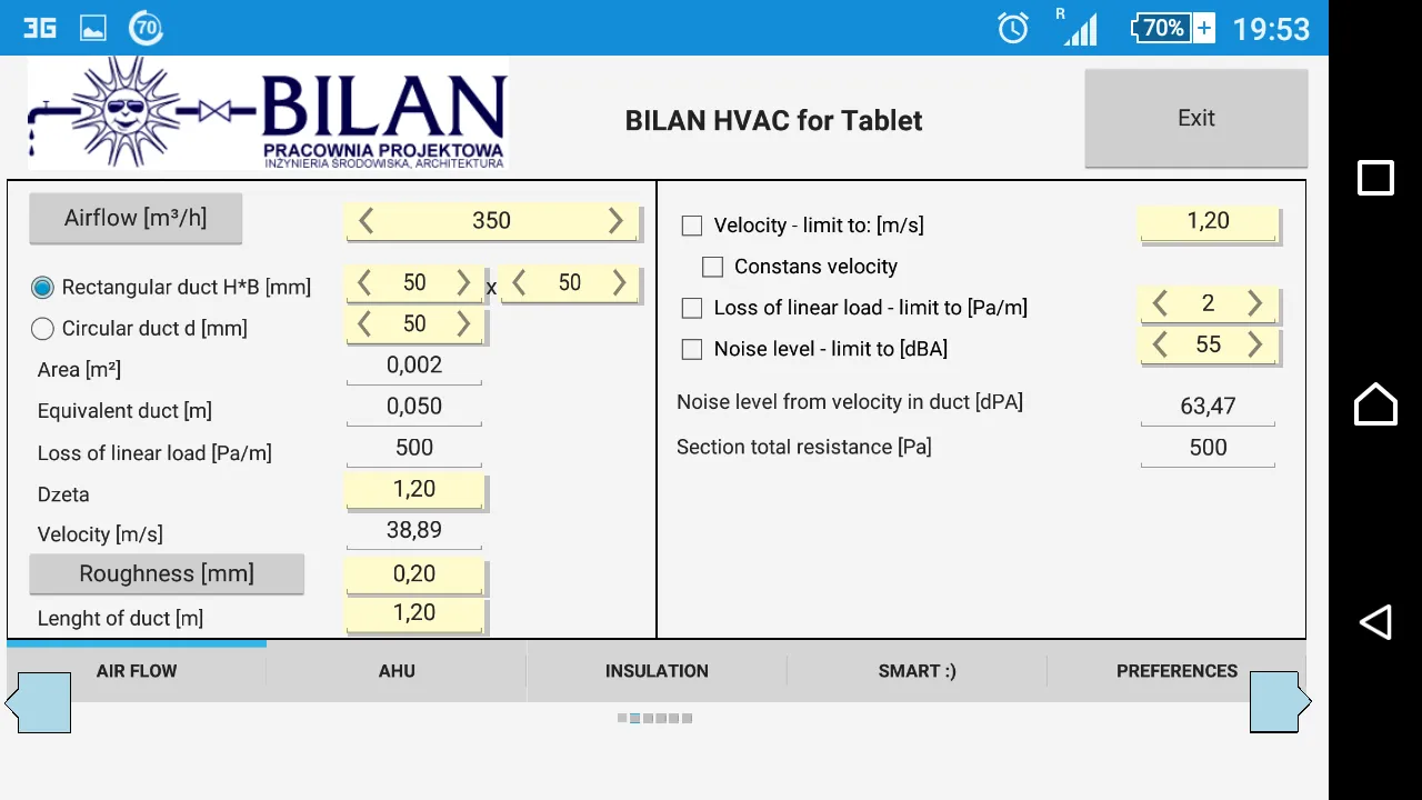 Bilan HVAC Simple for Tablet | Indus Appstore | Screenshot