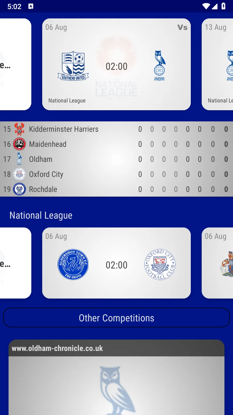 Oldham Athletic Fan App | Indus Appstore | Screenshot