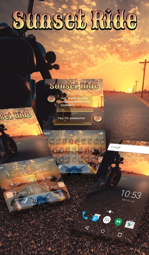 Sunset Ride Animated Keyboard | Indus Appstore | Screenshot