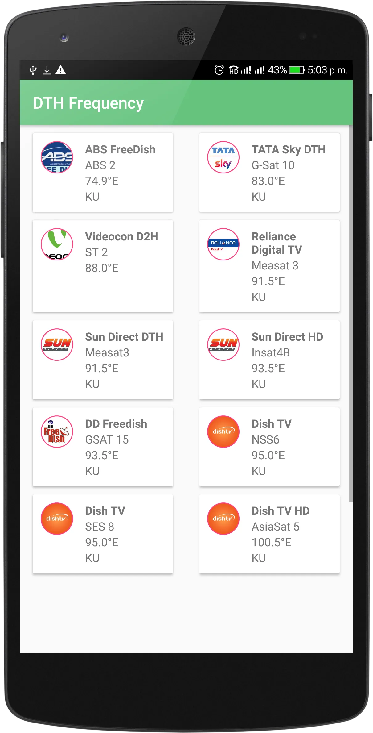 DTH Frequency | Indus Appstore | Screenshot