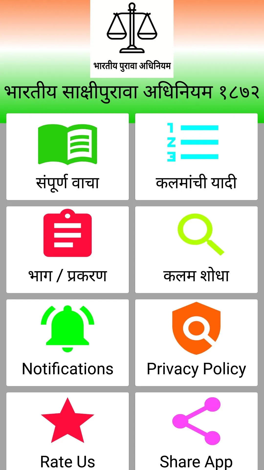 भारतीय पुरावा अधिनियम १८७२ (मर | Indus Appstore | Screenshot