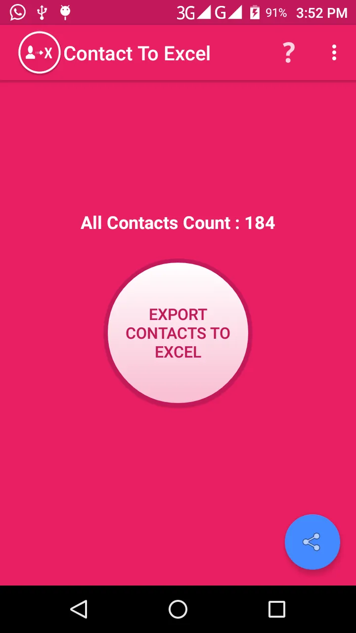 Contact To Excel | Indus Appstore | Screenshot