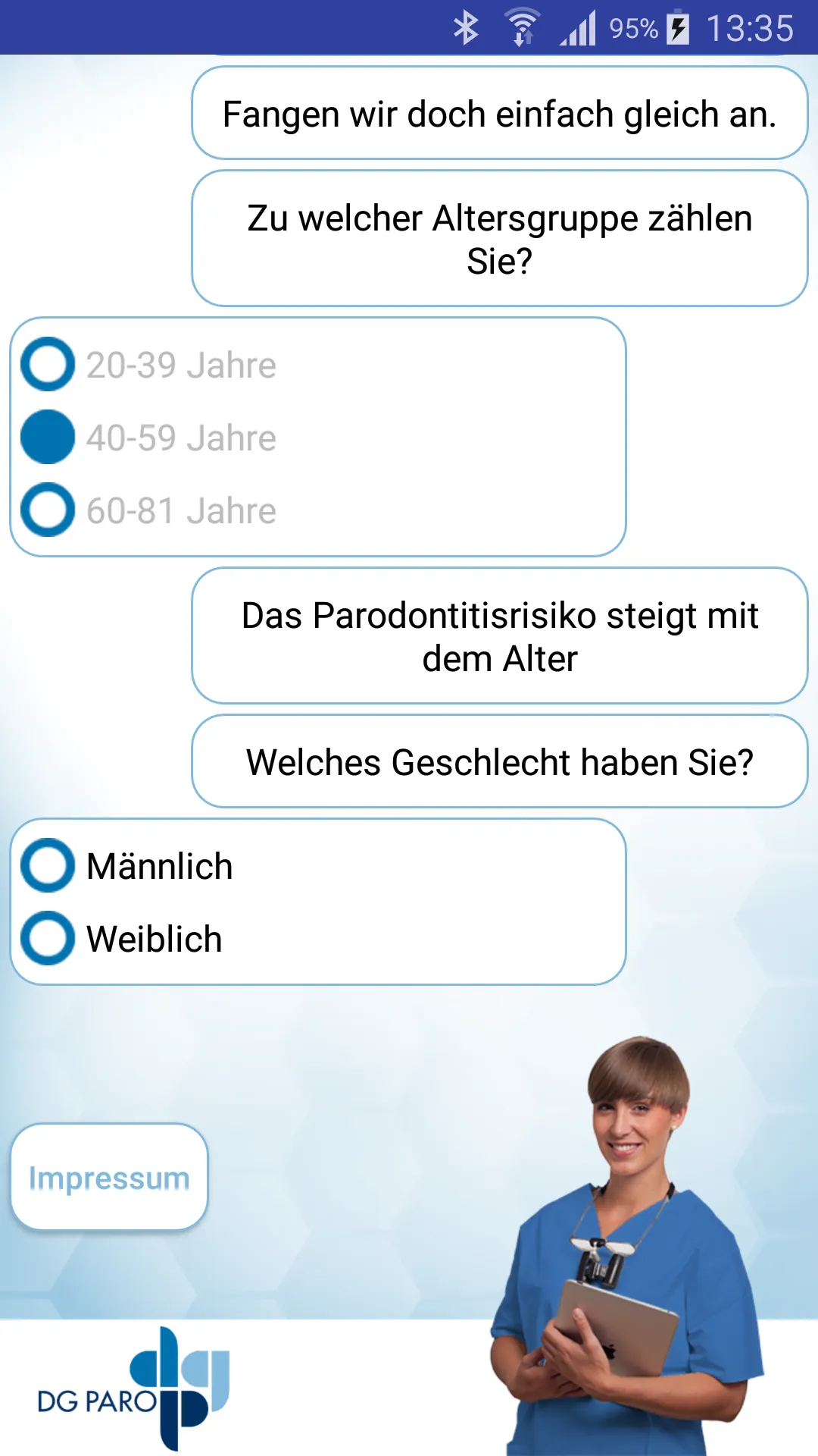 DGP - Parodontitis Selbsttest | Indus Appstore | Screenshot