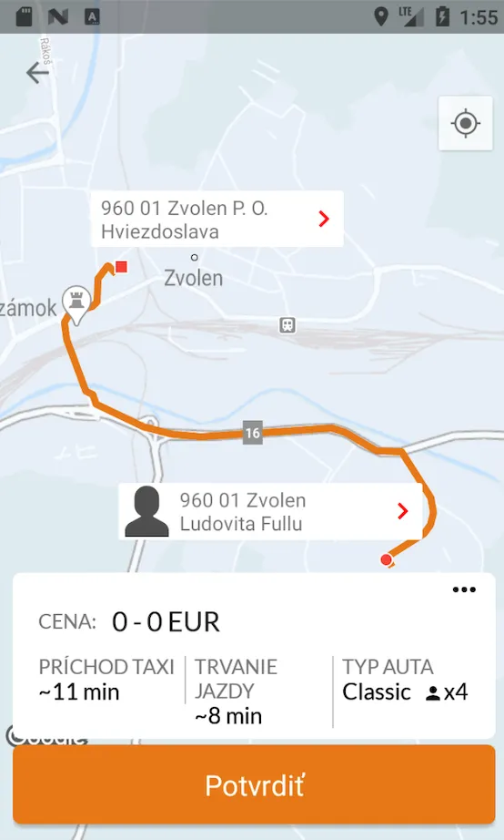 Vip Taxi Zvolen | Indus Appstore | Screenshot