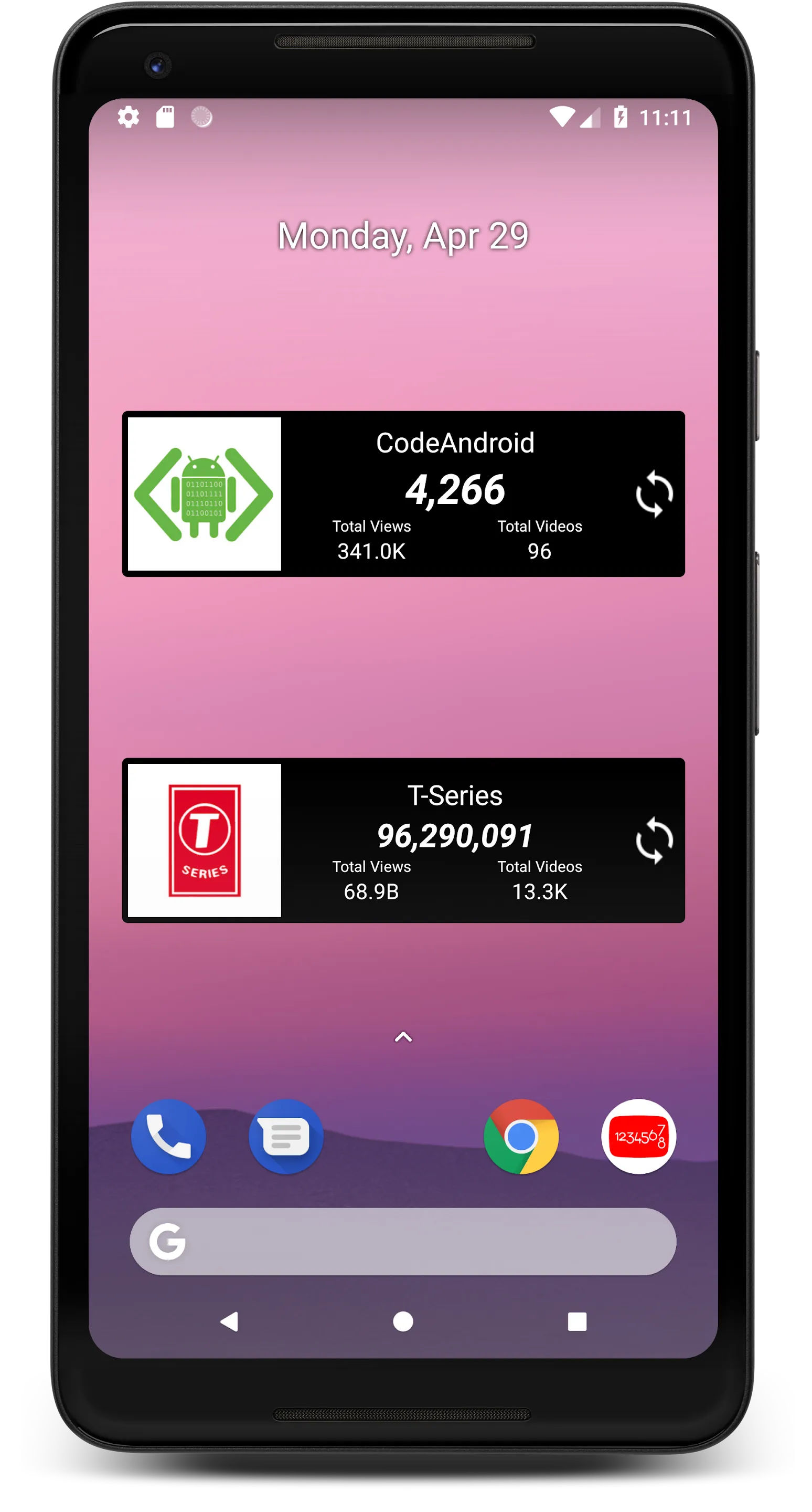 YTCount Widget | Indus Appstore | Screenshot