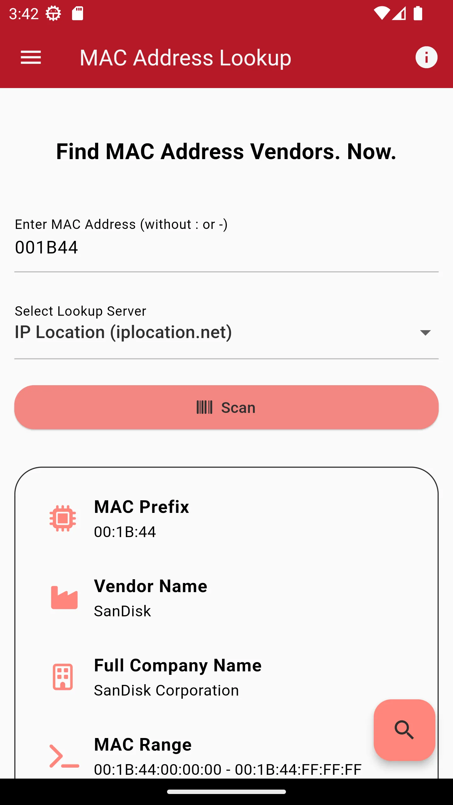 Mac Address Lookup | Indus Appstore | Screenshot