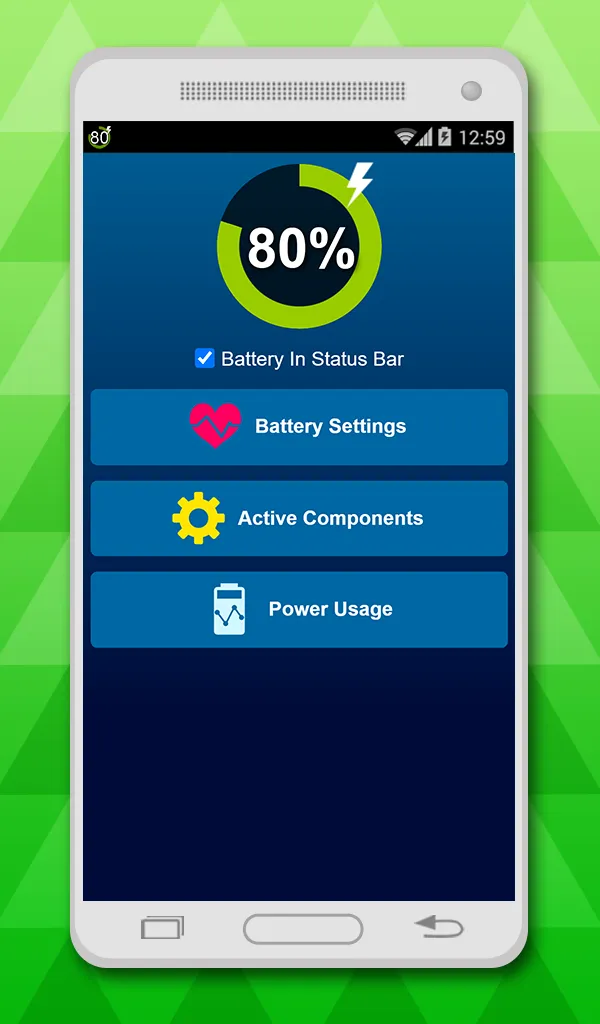 battery in status bar | Indus Appstore | Screenshot