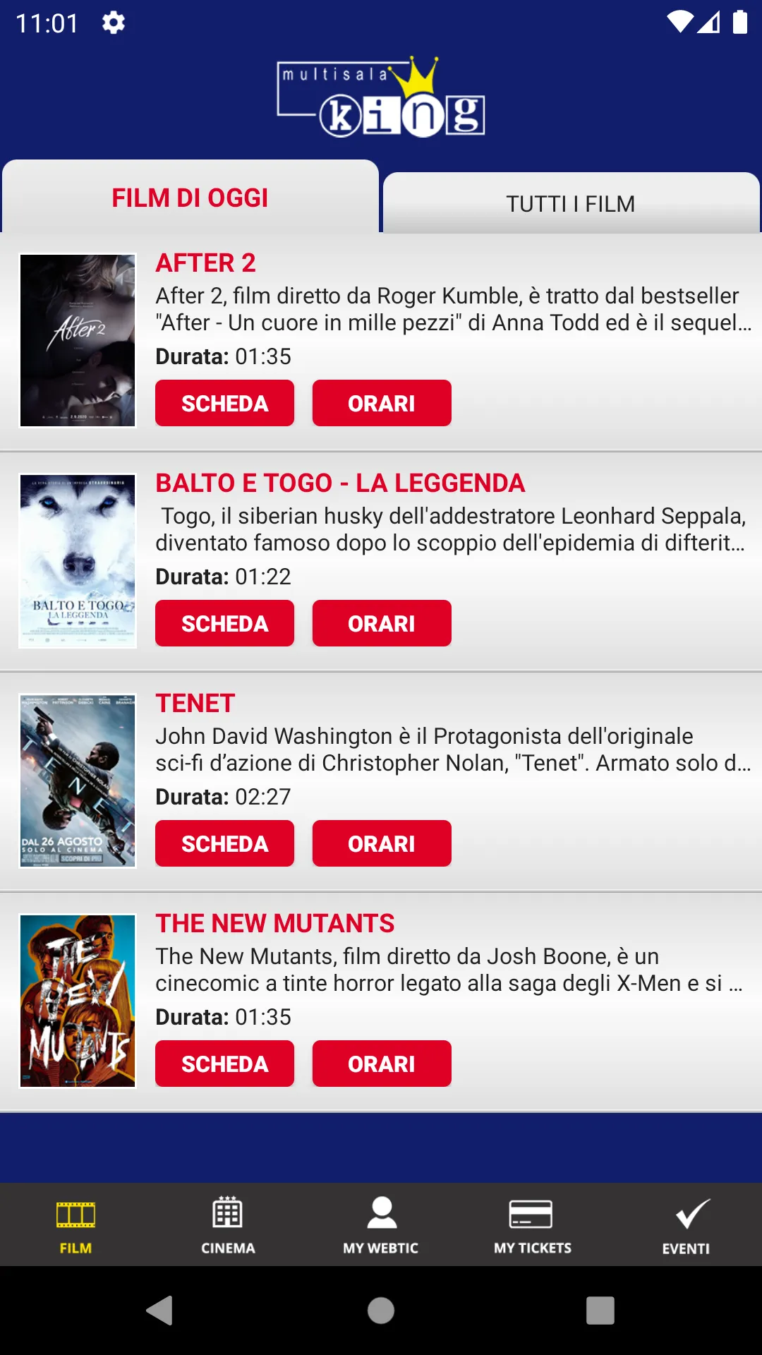 Webtic Multisala King Cinema | Indus Appstore | Screenshot