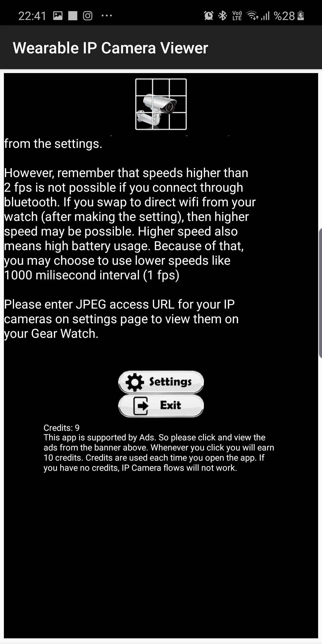 Wearable IPCamera Viewer Setti | Indus Appstore | Screenshot