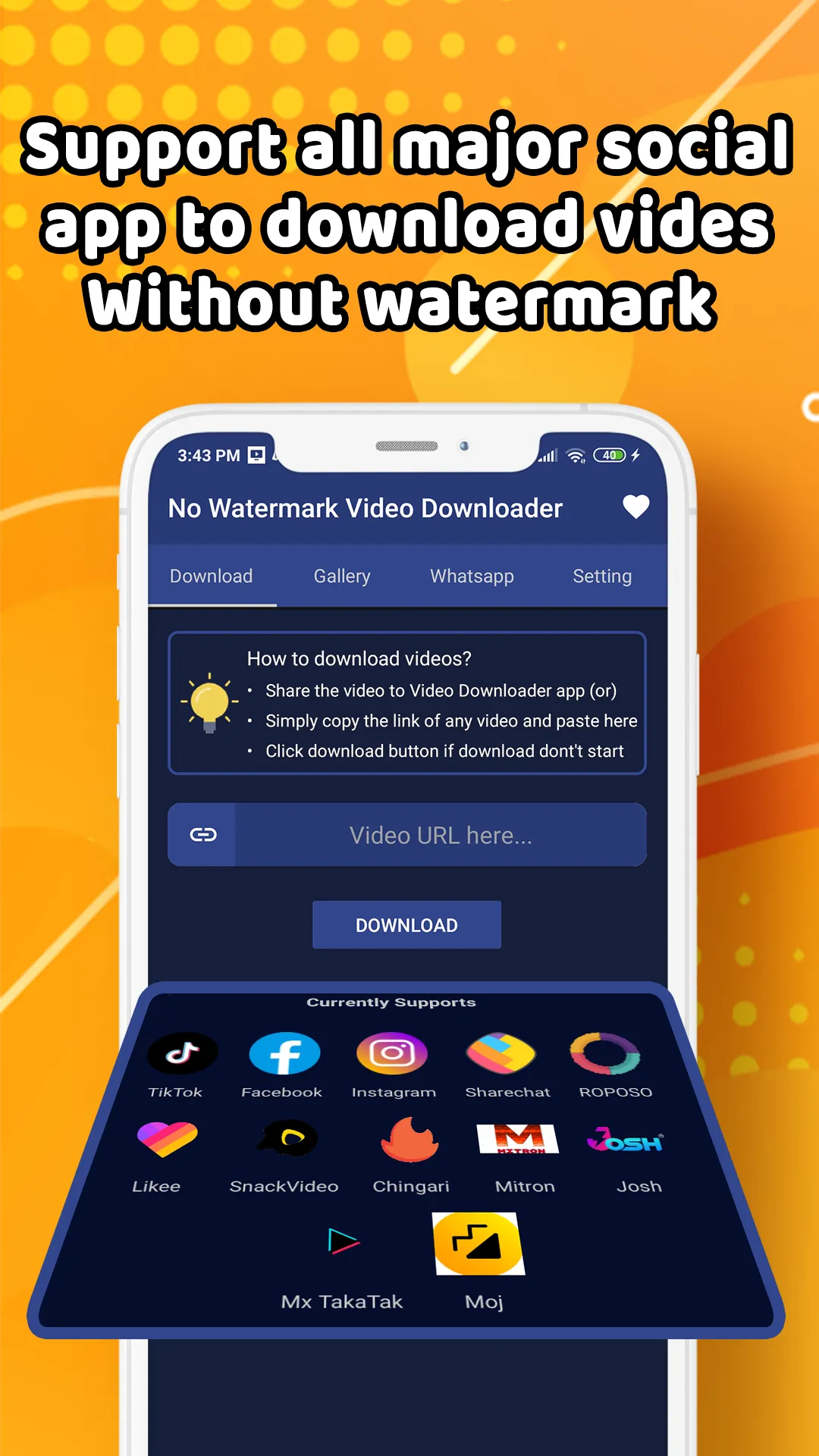 No Watermark Video Downloader | Indus Appstore | Screenshot