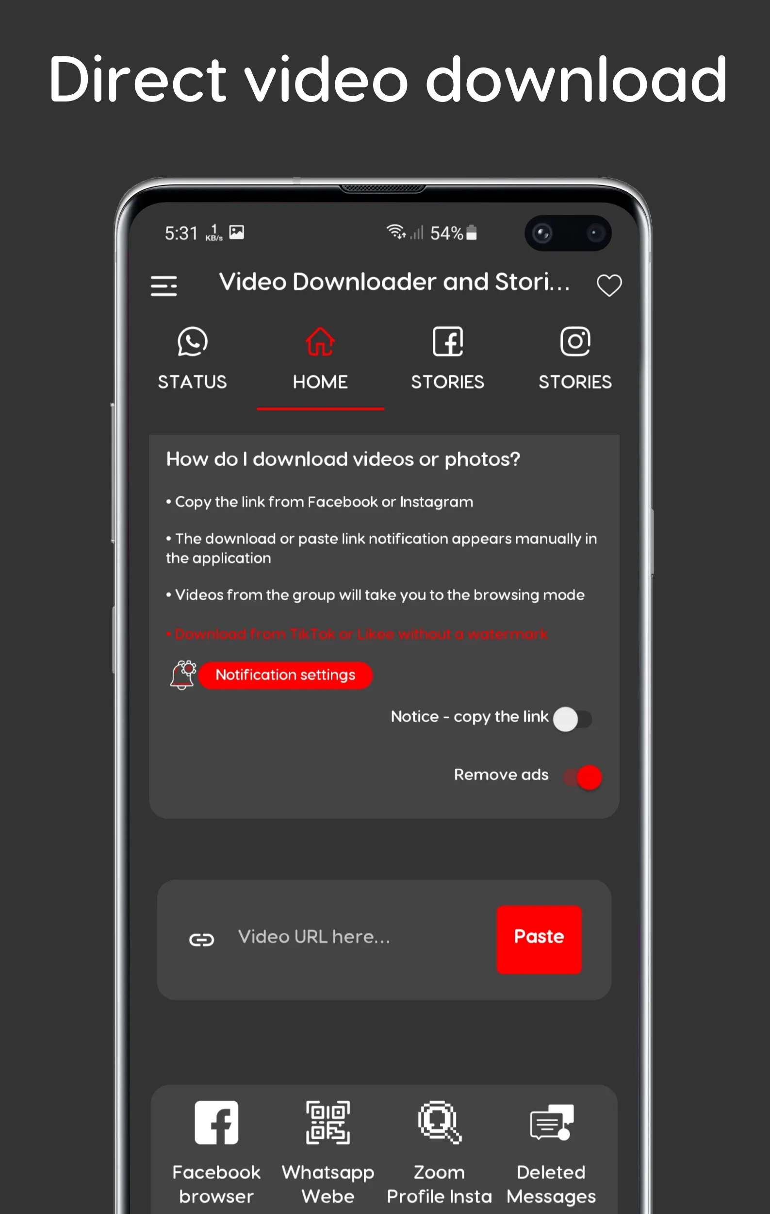 Video Downloader and Stories | Indus Appstore | Screenshot