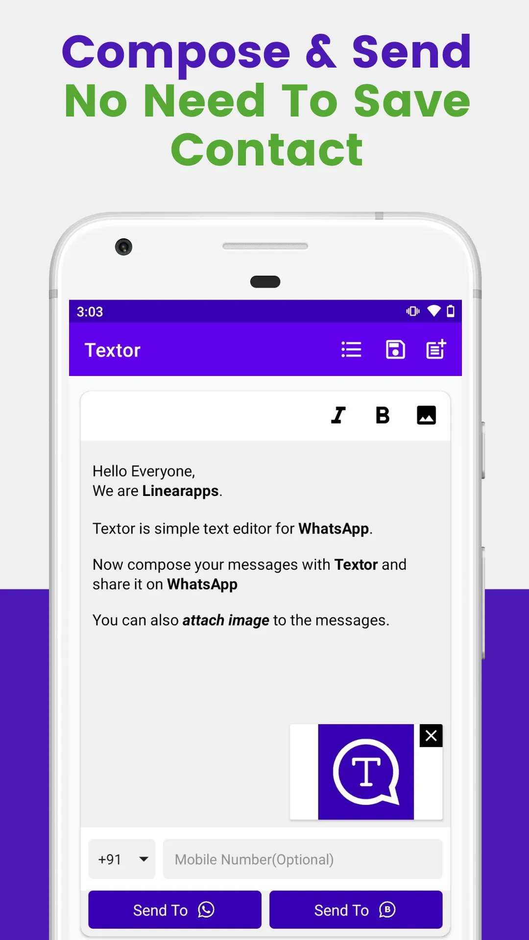 Message Editor & Sender | Indus Appstore | Screenshot