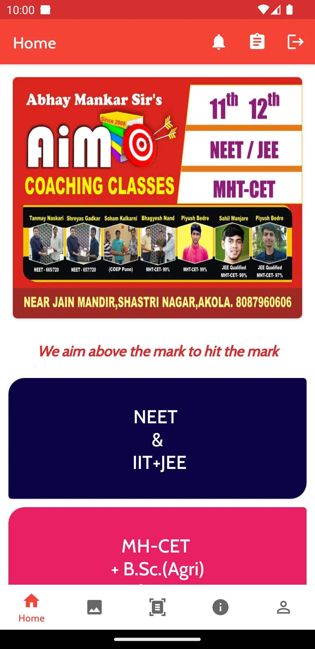 Aim Coaching Classes | Indus Appstore | Screenshot