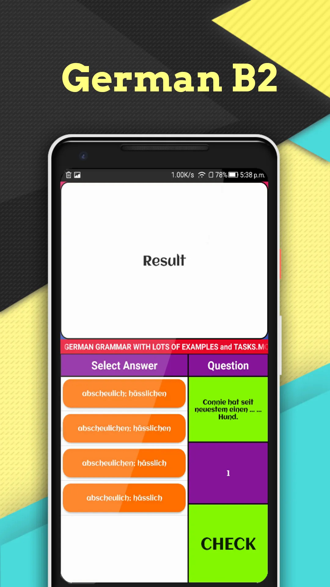 German Complete Grammar Test | Indus Appstore | Screenshot