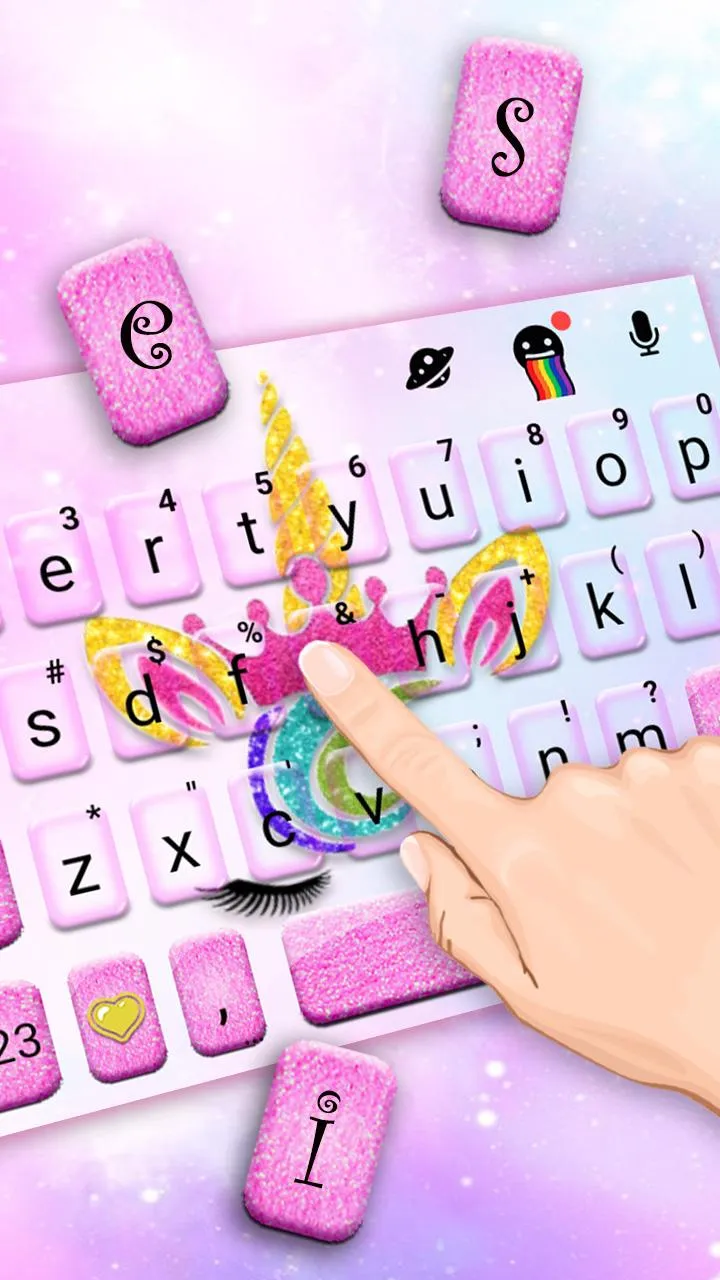 Glitter Unicorn Keyboard Theme | Indus Appstore | Screenshot