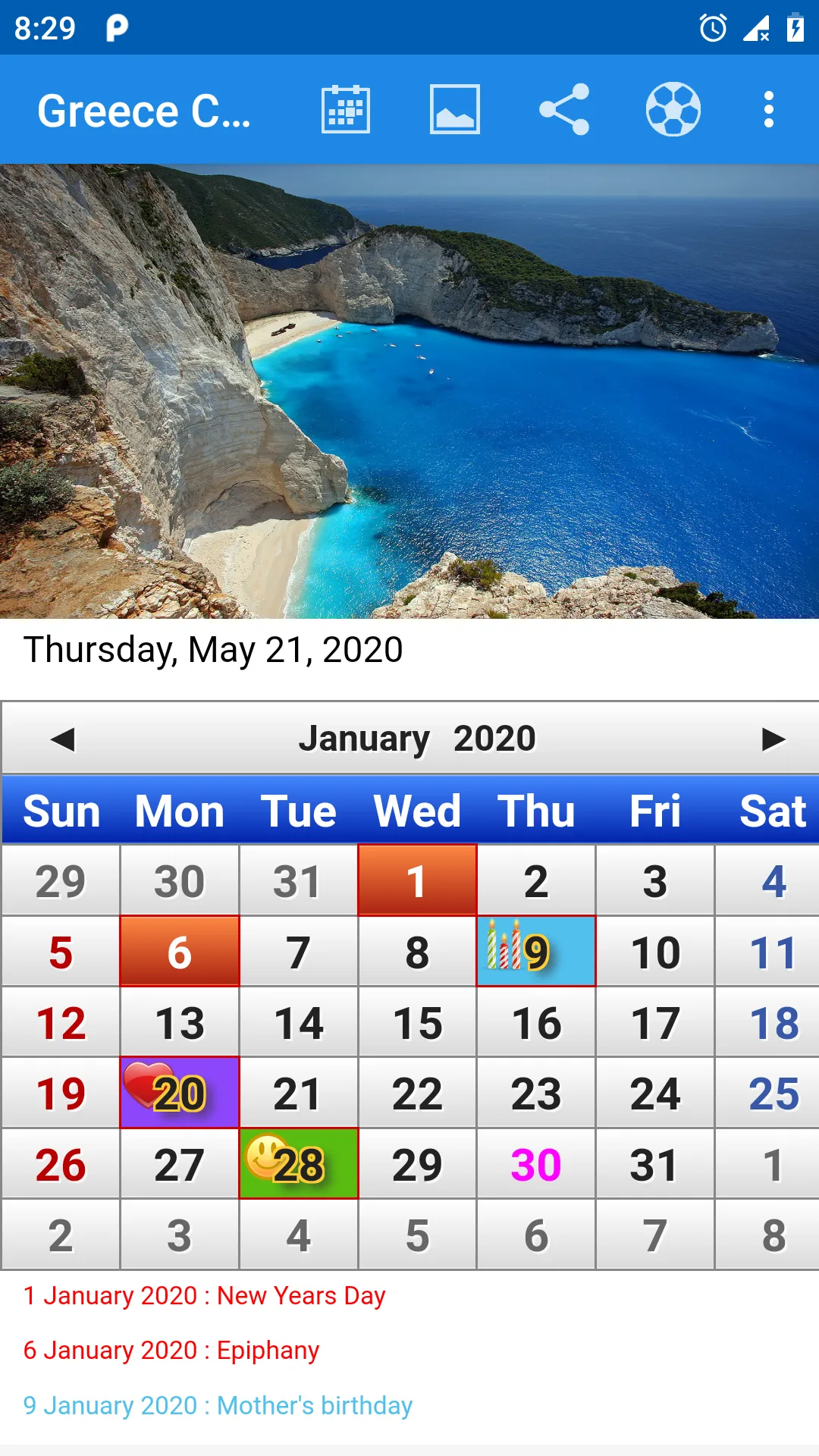 Greece Calendar - Holidays 202 | Indus Appstore | Screenshot