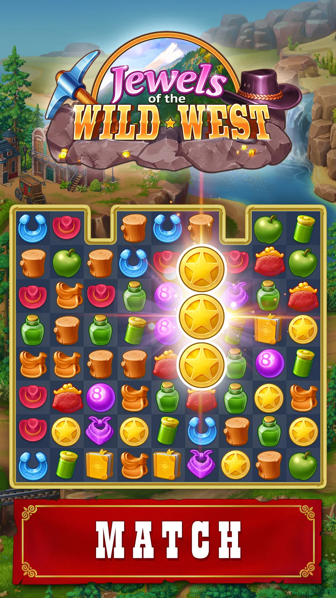 Jewels of the Wild West・Match3 | Indus Appstore | Screenshot