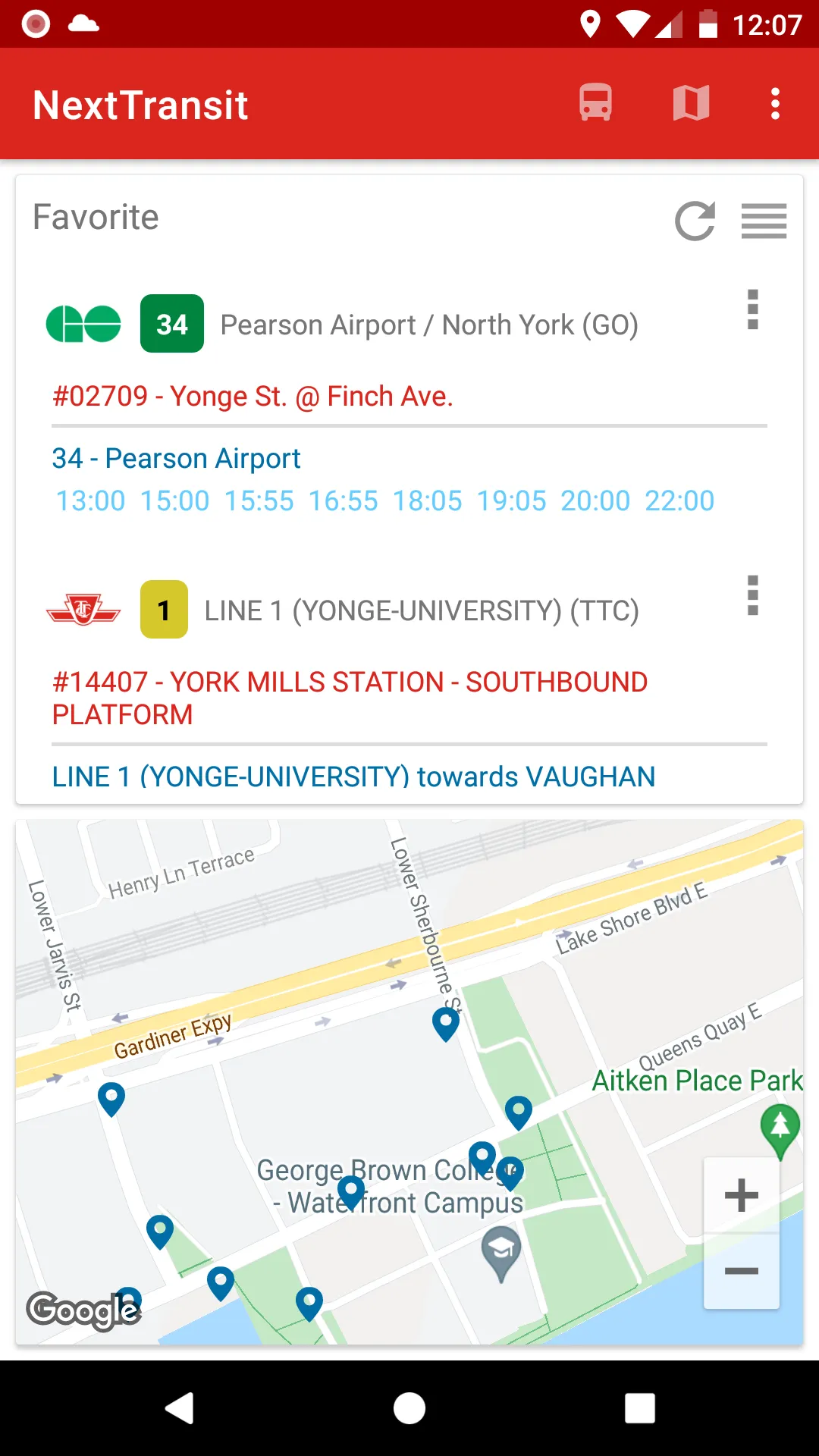 Toronto - GTA Bus Schedule | Indus Appstore | Screenshot