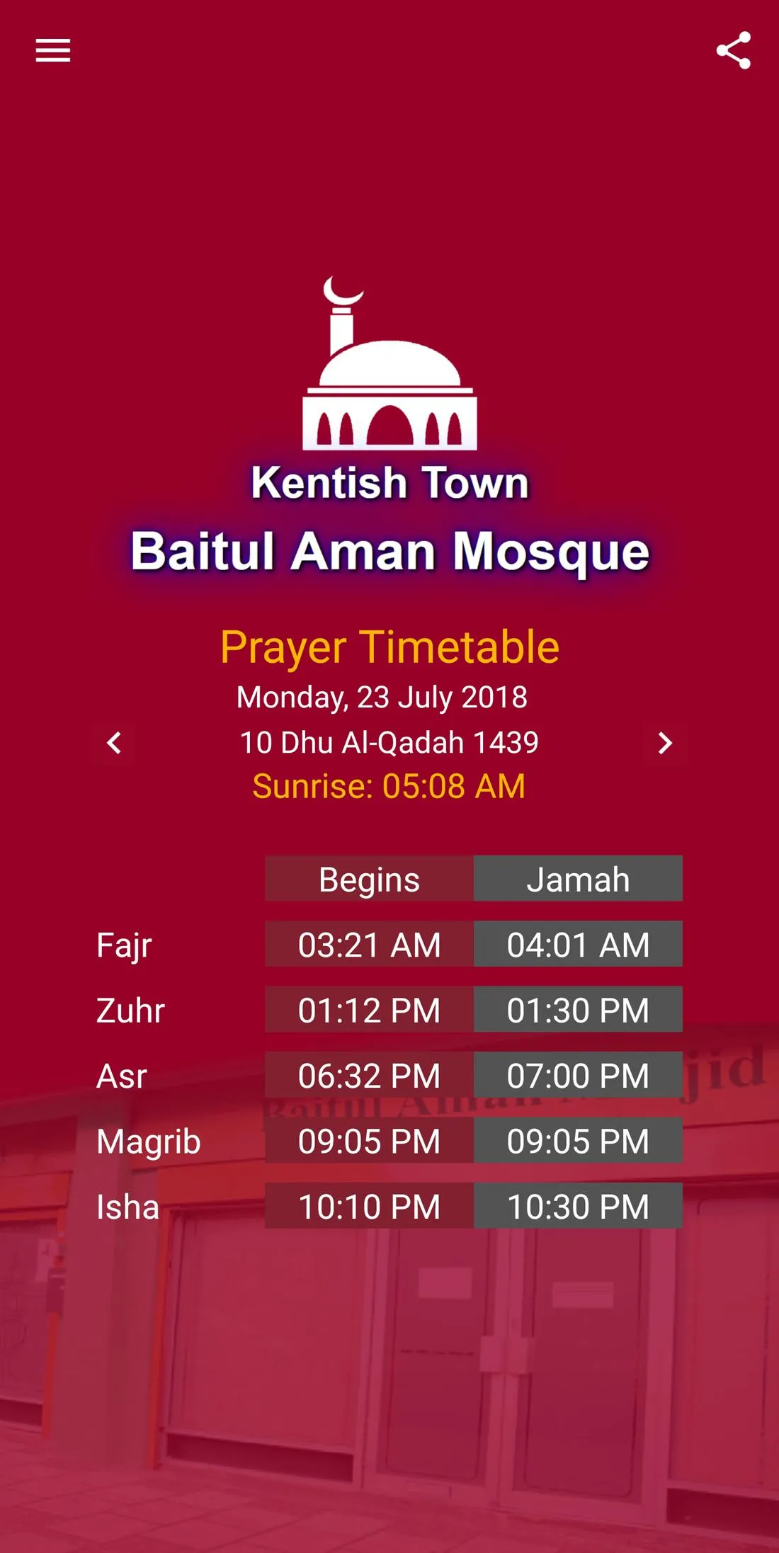 Prayers Timetable KTBAM | Indus Appstore | Screenshot