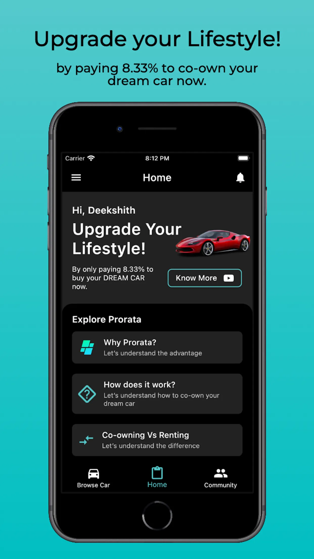 Prorata: Co-Own Your Dream Car | Indus Appstore | Screenshot