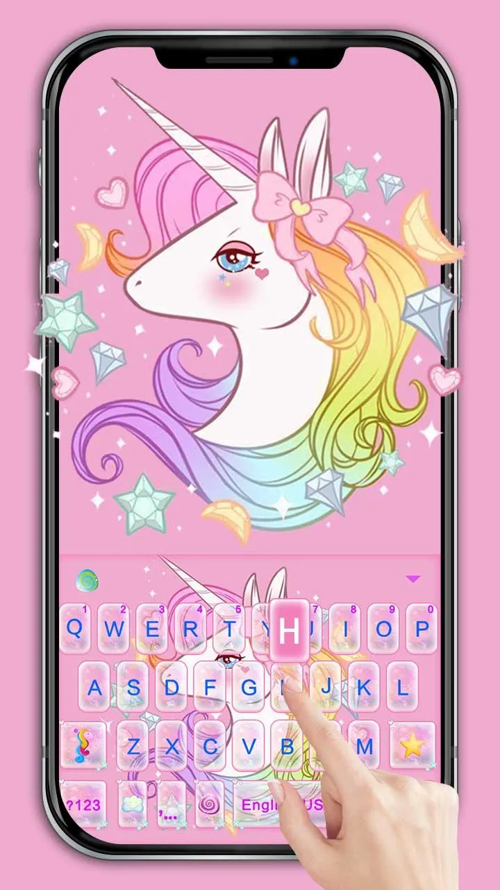 Pinky Unicorn Dreamy Keyboard  | Indus Appstore | Screenshot